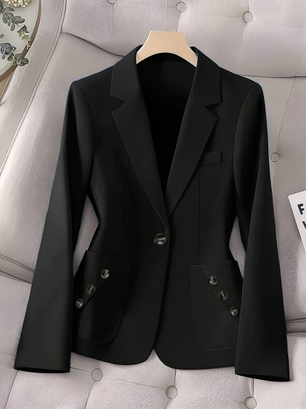 Spring and Autumn Women's Simple Commuter Light Business Solid Color Blazer